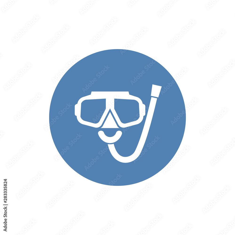 Diving mask with snorkel vector icon. Vector EPS 10 Diving mask with snorkel vector icon. Vector EPS 10