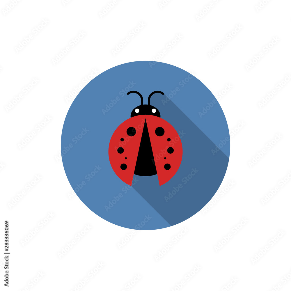 Ladybug or ladybird vector graphic illustration, isolated. Cute simple flat design of black and red lady beetle. Vector EPS 10 Ladybug or ladybird vector graphic illustration, isolated. Cute simple flat design of black and red lady beetle. Vector EPS 10