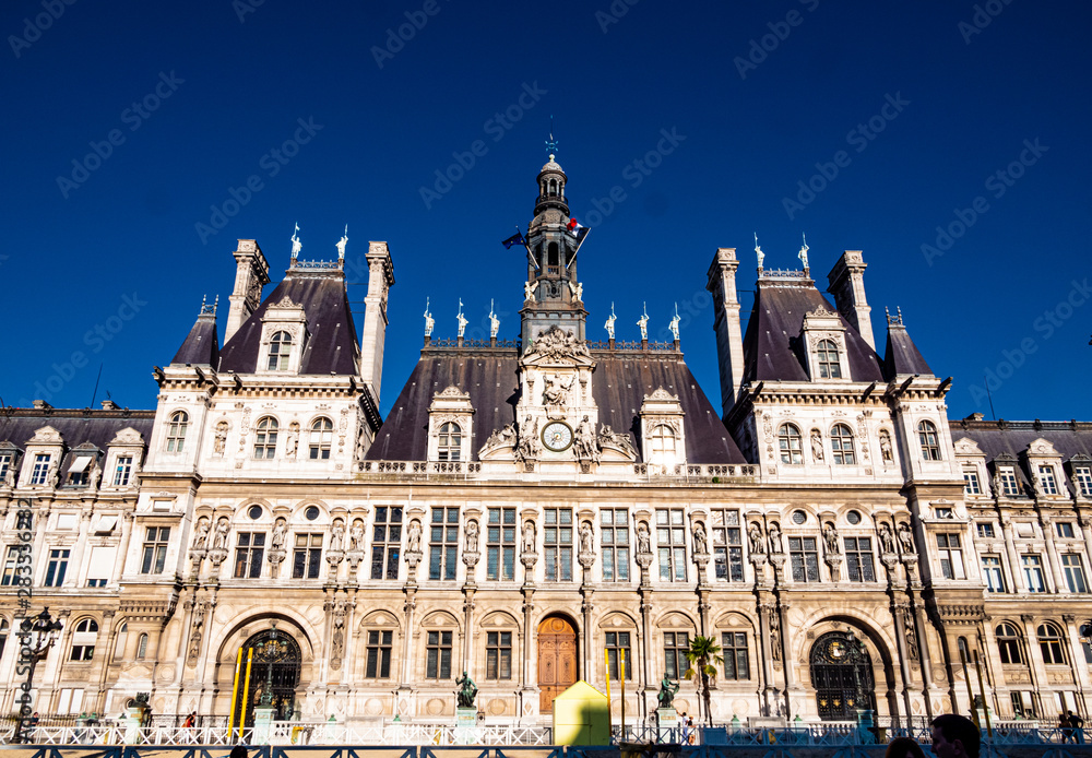 Paris City Hall on a sunny day