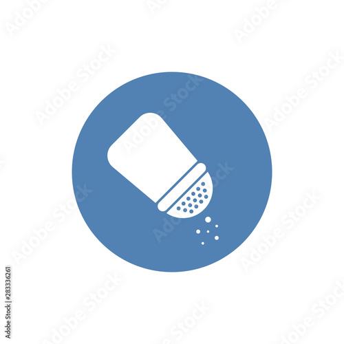 Table salt shaker black isolated vector icon. Saltcellar simple silhouette vector sign.