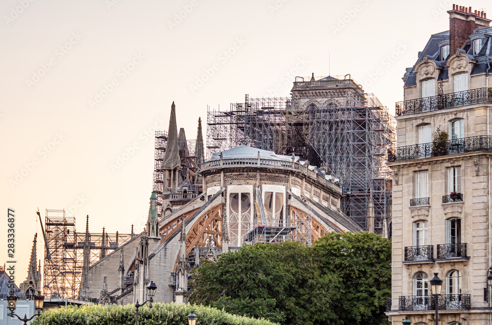 Notre Dame Cathedral in Paris after the fire
