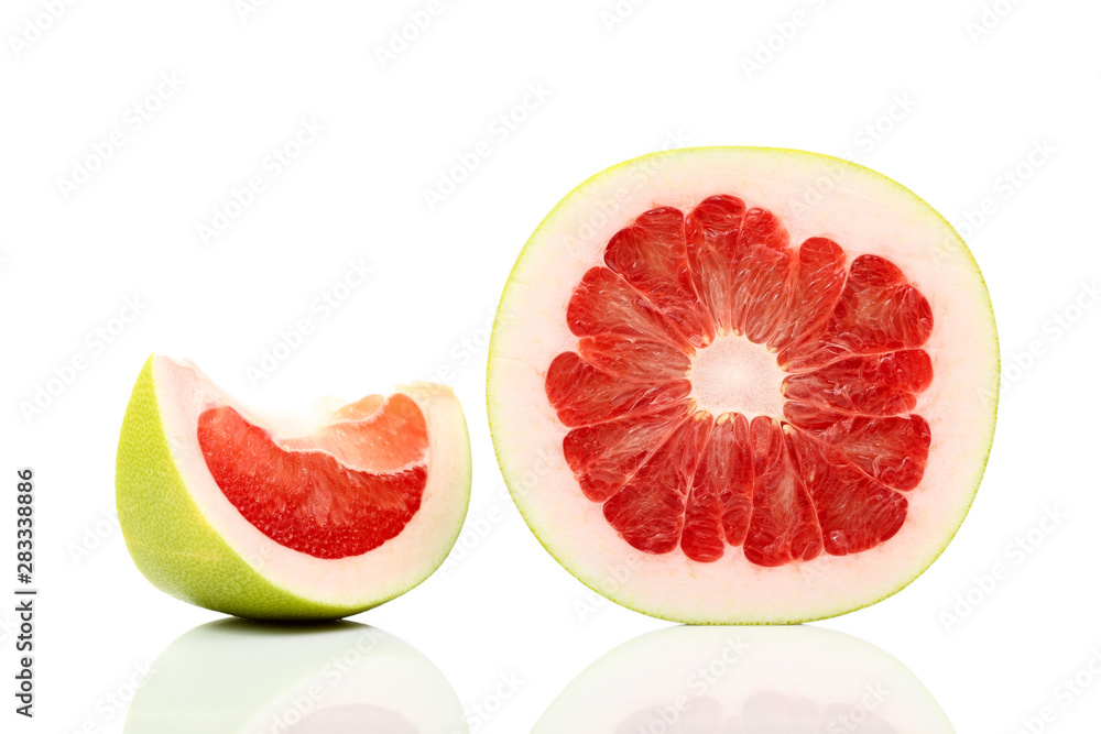 slice of grapefruit isolated on white background slice of grapefruit isolated on white background
