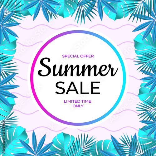Summer sale banner. Special offer limited time only. 