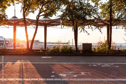 Obraz na płótnie Gdynia promenade over Baltc Sea w salonie
