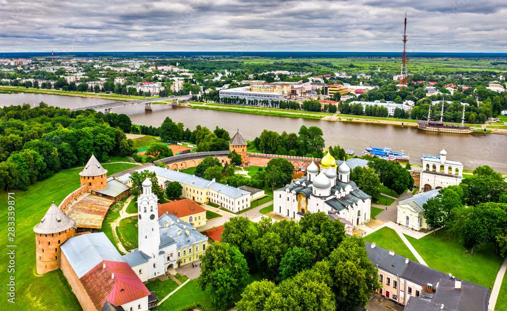 Aerial view of Novgorod Detinets in Russia