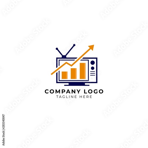 online business tv broadcast logo vector icon ilustration