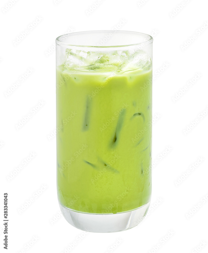 Iced green tea isolated on white background Iced green tea isolated on white background
