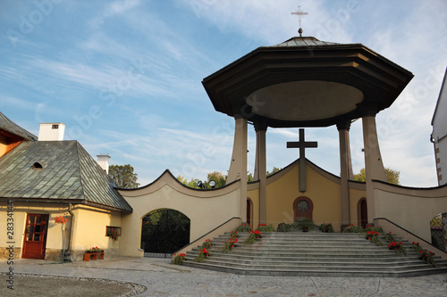 Courtyard. 13th Century. Monastery of the Poor Clares in the Stary Sacz, Poland. photo