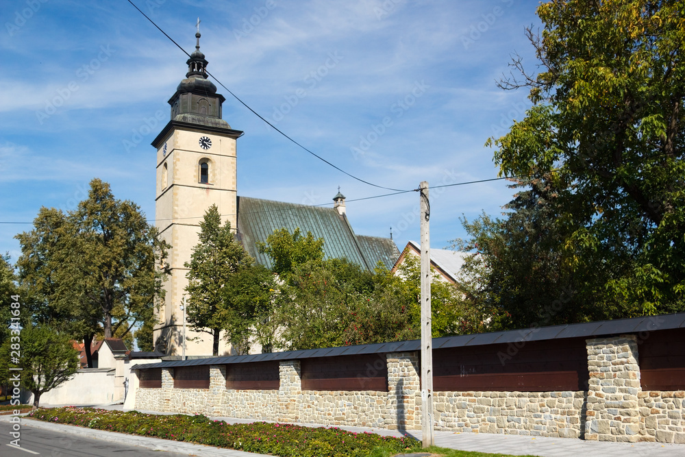 Fototapeta premium Catholic Church of 13th Century. Parish Church of St. Elizabeth in the Stary Sacz. Poland.
