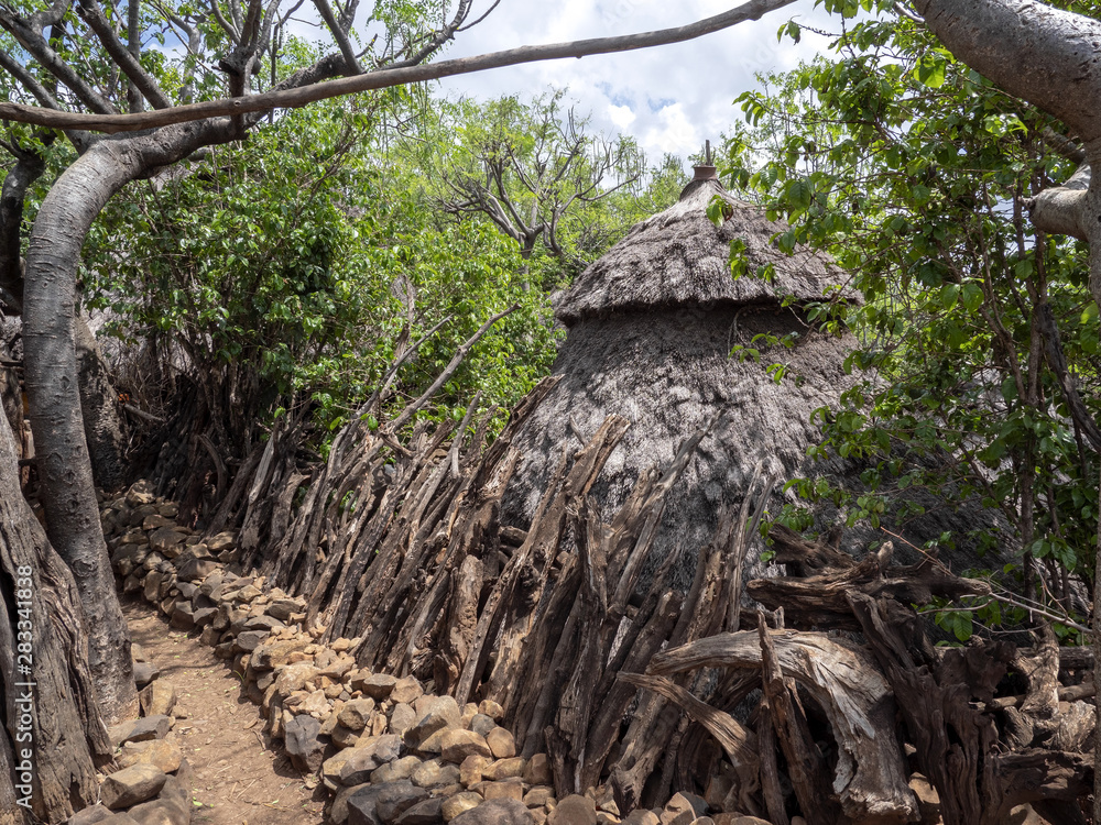 Fototapeta premium Traditional village of Konso, UNESCO World Heritage Site, Ethiopia
