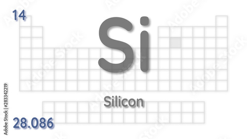 Silicon chemical element  physics and chemistry illustration backdrop
