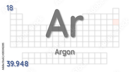 Argon chemical element  physics and chemistry illustration backdrop