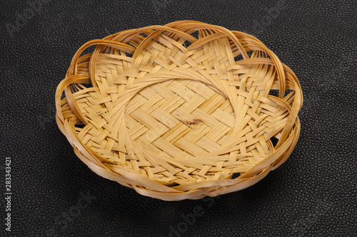 Empty wicker bowl