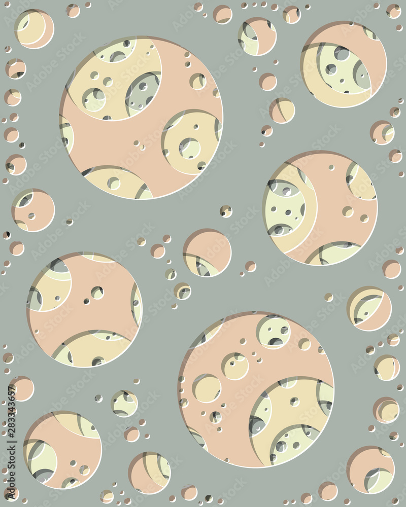 Obraz premium Abstract Generative Art color distributed circles holes background illustration