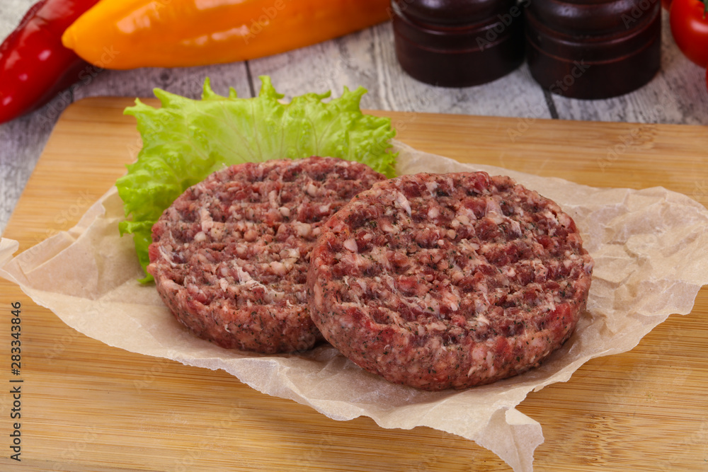 Raw burger cutlet Raw burger cutlet