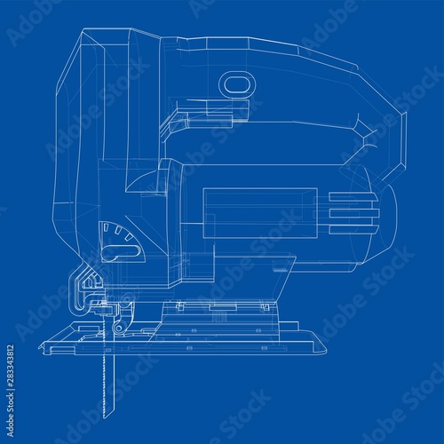 Outline Jig saw. Vector
