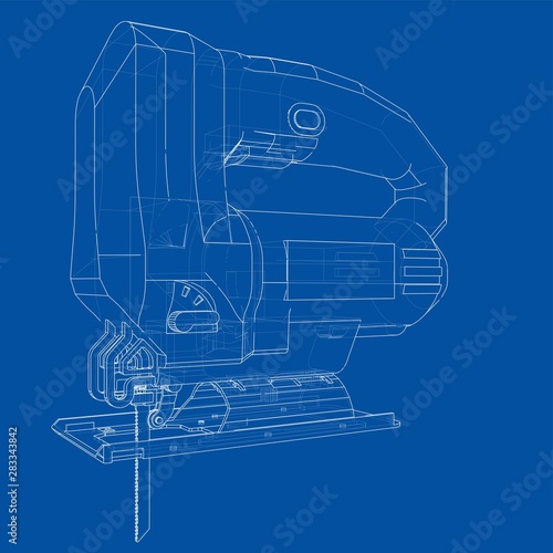 Outline Jig saw. Vector