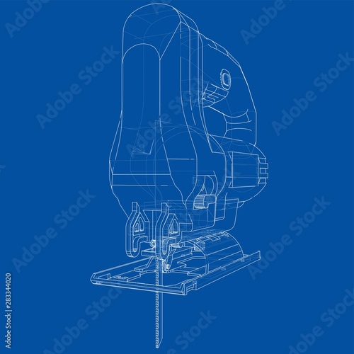 Outline Jig saw. Vector