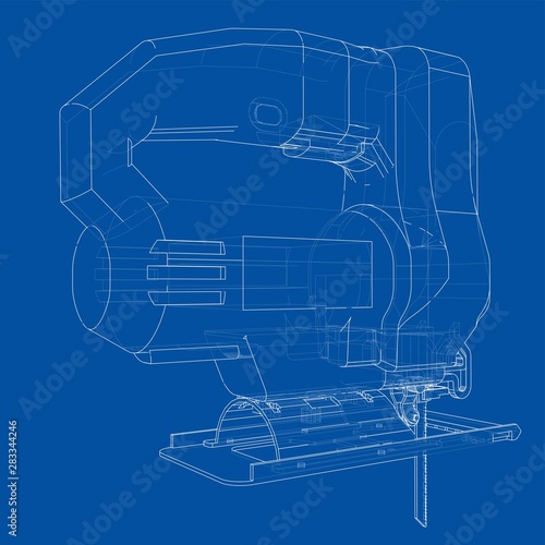 Outline Jig saw. Vector