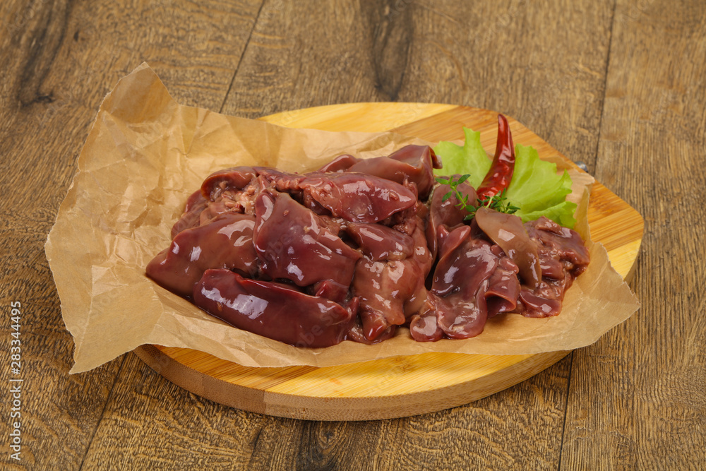Raw chicken liver ready for cooking Raw chicken liver ready for cooking