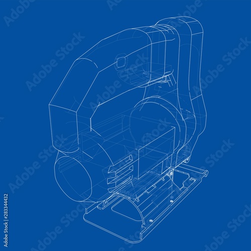 Outline Jig saw. Vector