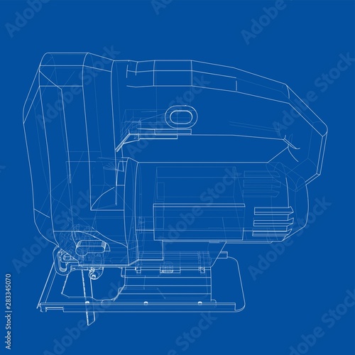 Outline Jig saw. Vector