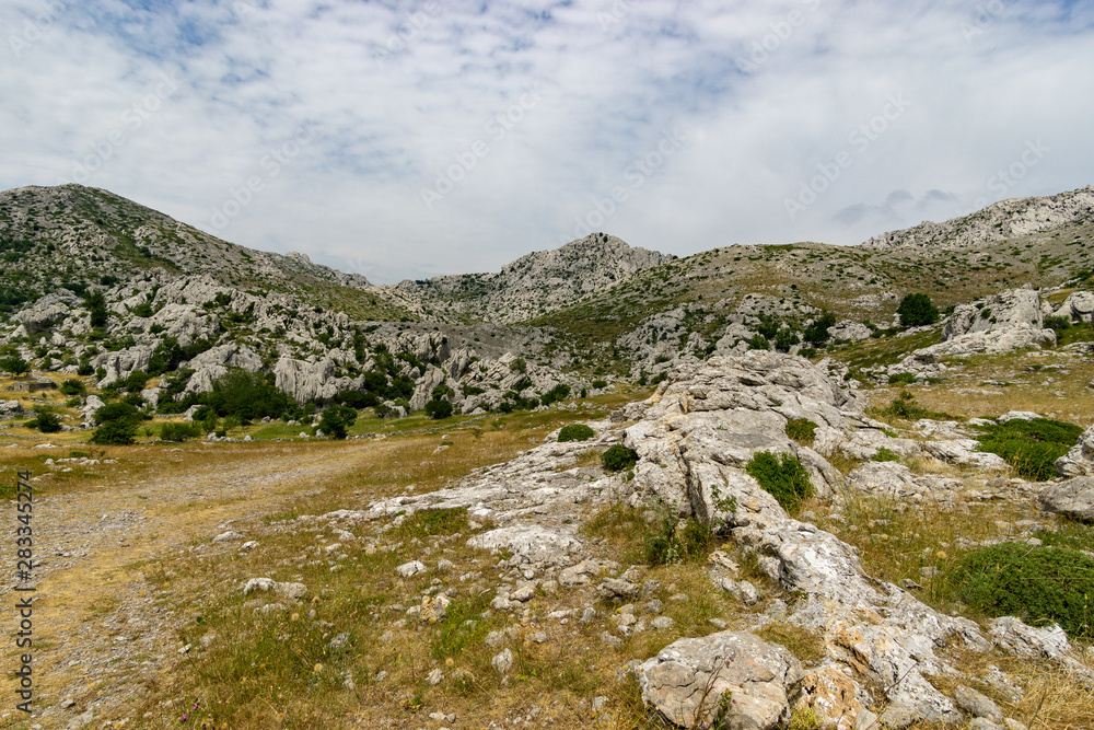 hiking in the mountains in Croatia