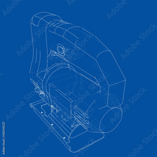 Outline Jig saw. Vector