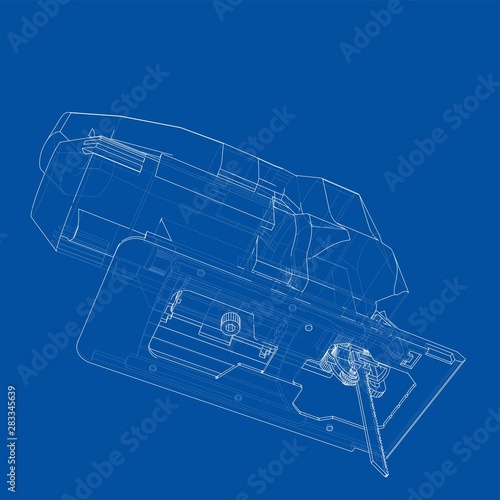 Outline Jig saw. Vector