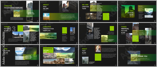 Minimal presentations design, portfolio vector templates with colorful gradient design geometric trending elements. Multipurpose template for presentation slide, flyer leaflet, brochure cover, report.