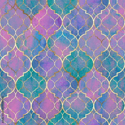 Watercolor abstract geometr...