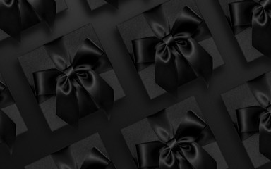 Black Friday sale presents on black background
