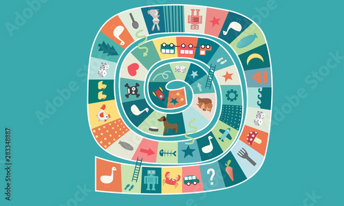 Vector illustration of Puzzle game Dice ladder