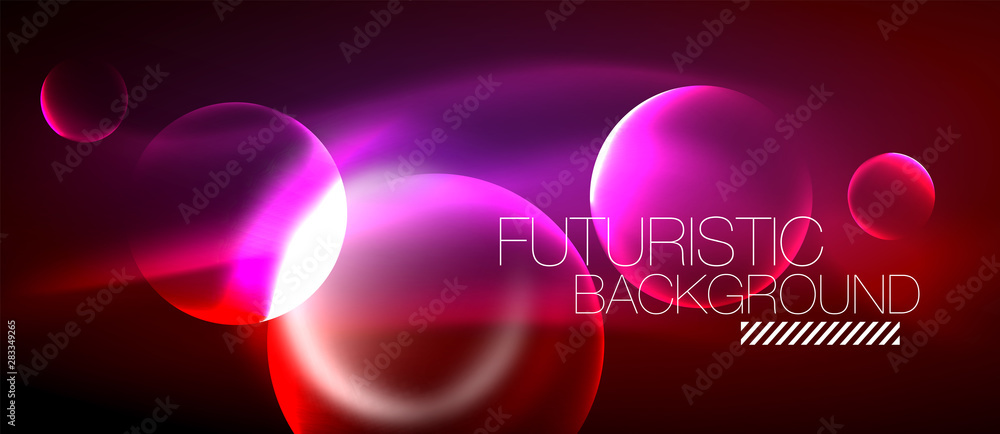 Vector glowing neon circles abstract background Vector glowing neon circles abstract background