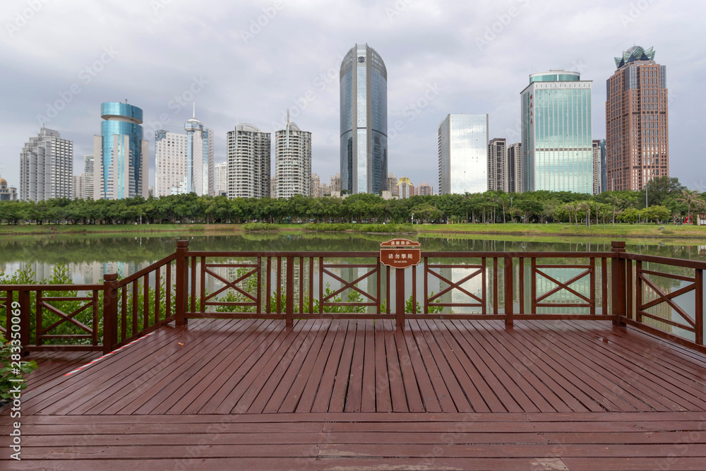 Obraz premium view of city Haikou, Hainan, China