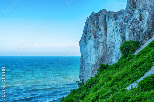 Fotografie Beautiful sea view from the cliff. Top view.