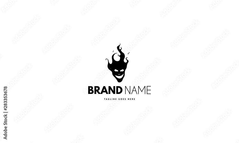 Vector logo on which an abstract image of the head of Satan. Vector logo on which an abstract image of the head of Satan.
