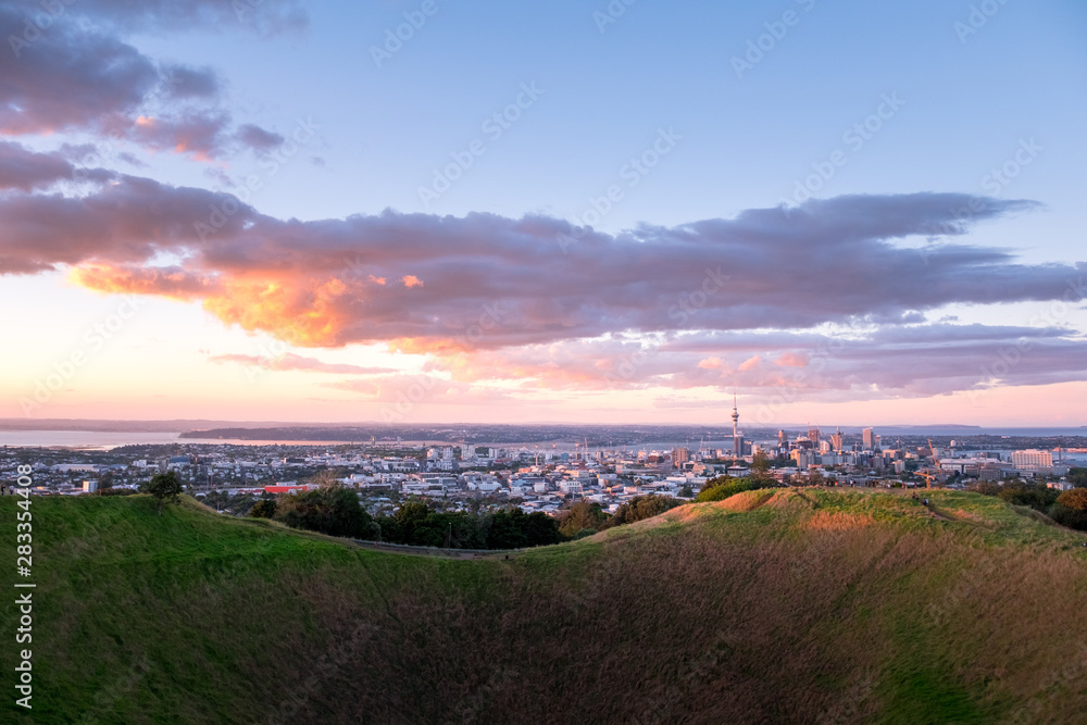 Sunset scene of Auckland City.