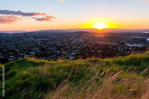 Sunset scene of Auckland City.