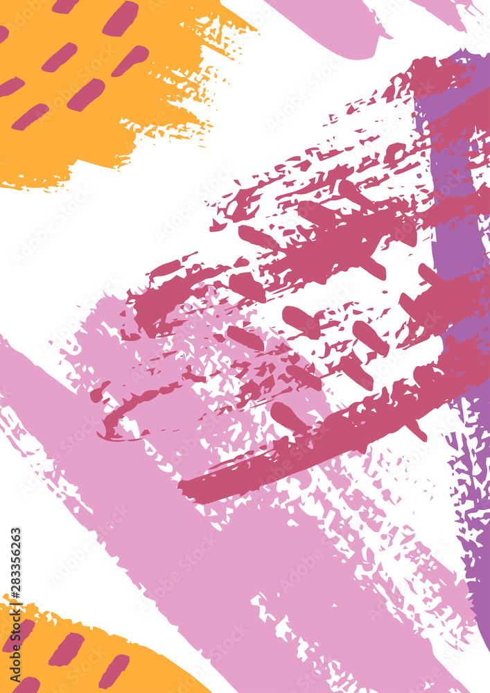 Vector abstract backgrounds of A4 size. The texture Brush strokes in trendy colors mustard, purple. Template for poster, card, brochure, invitation, cover book, catalogue Vector abstract backgrounds of A4 size. The texture Brush strokes in trendy colors mustard, purple. Template for poster, card, brochure, invitation, cover book, catalogue