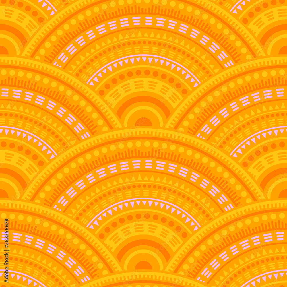 Ethnic circle shapes seamless geometric pattern. Ethnic circle shapes seamless geometric pattern.