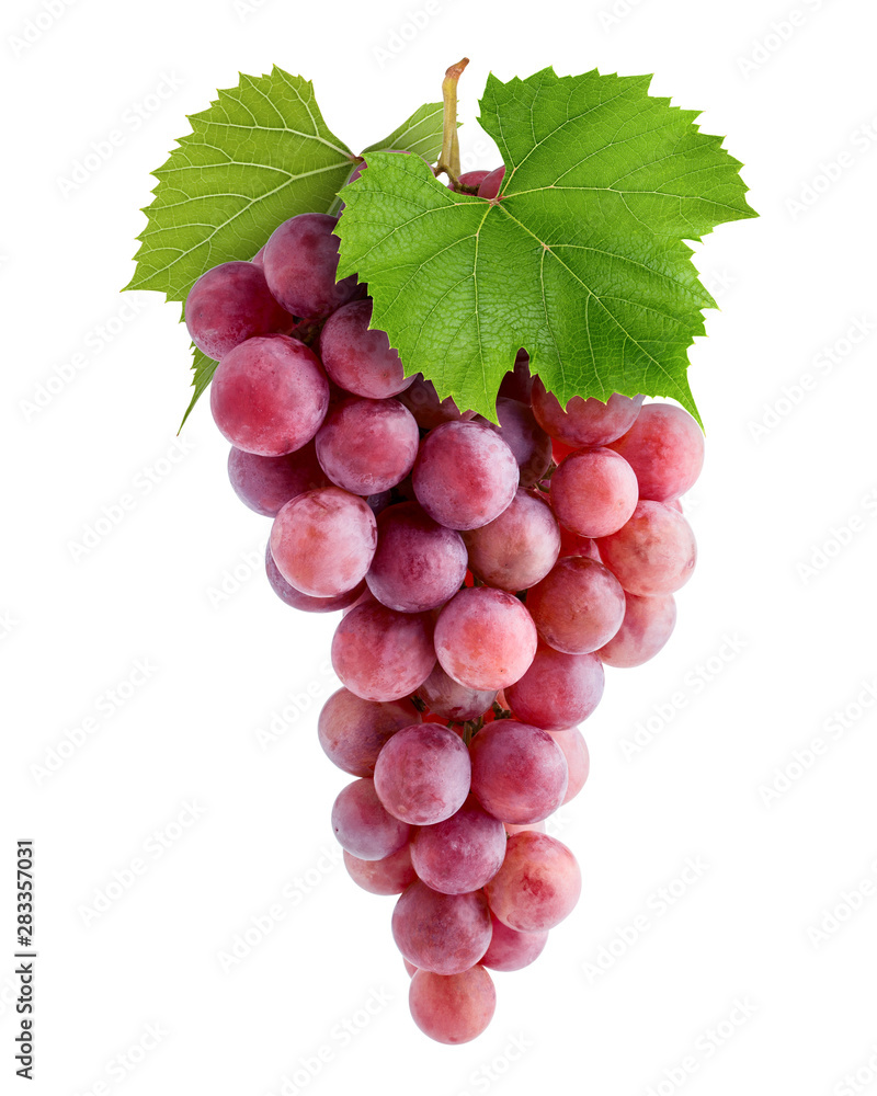 Fototapeta premium Red grape, isolated on white background, clipping path, full depth of field