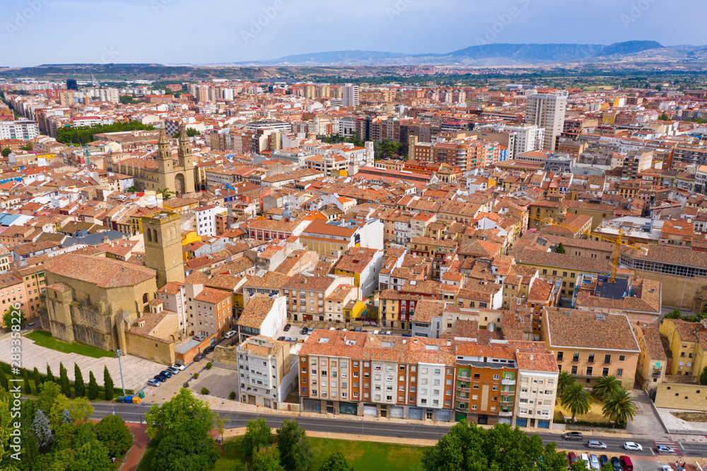View from drone of Logrono