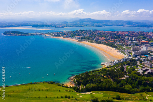 Coast at Santander cityscape with apartment buildings, Cantabria photo