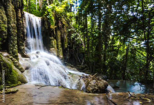 Fototapeta Naklejka Na Ścianę i Meble -  Beautiful Erawan Waterfall, Erawan National Park 