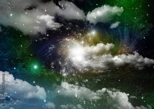 galaxy in a free space. 3D rendering