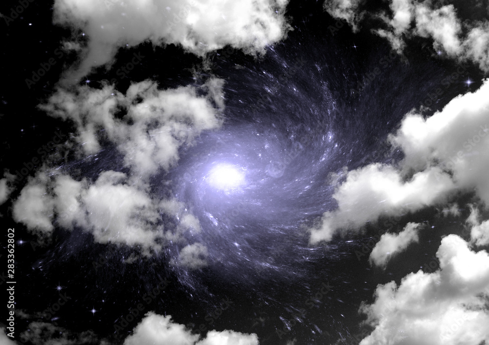 galaxy in a free space. 3D rendering