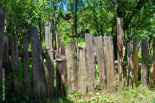 Old wooden fence in artvin in summer