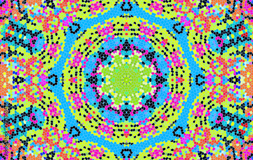 Bright multi-color mosaic pattern