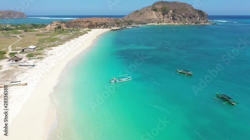 Beautiful tanjung aan beach in southern Lombok